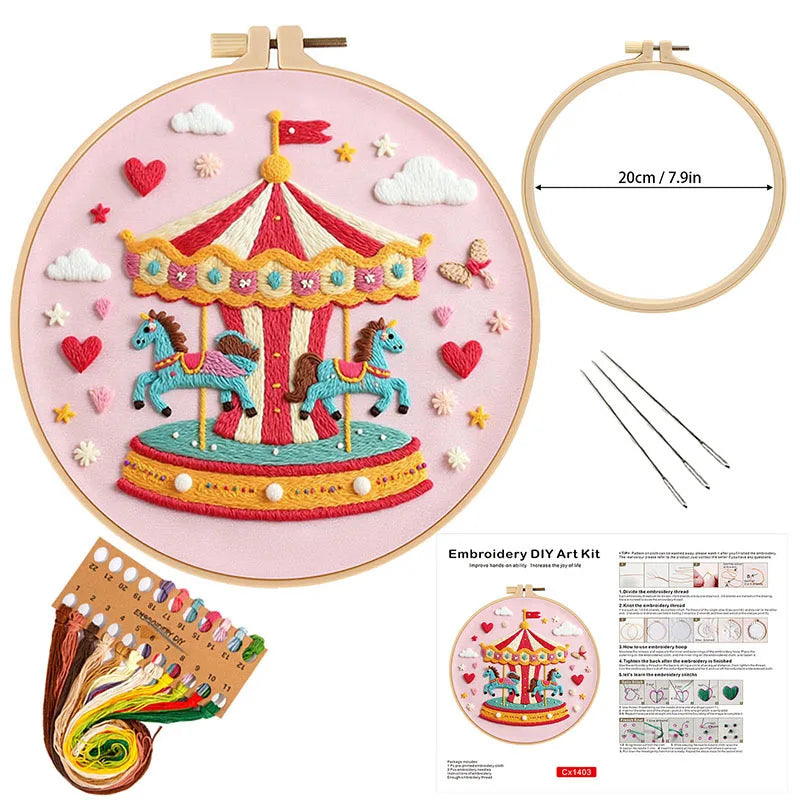 CraftHoop Magical Carousel Embroidery Kit