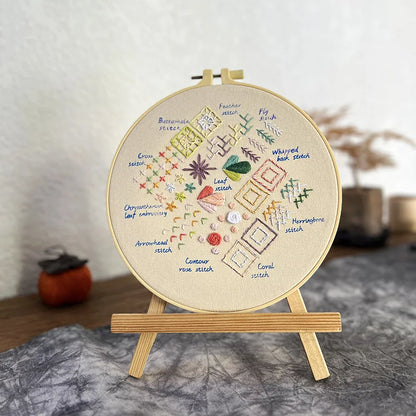 CraftHoop Vintage Stitch Sampler for Beginners Embroidery Kit