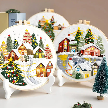 CraftHoop Winter Village Embroidery Kit