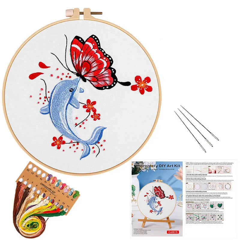 CraftHoop Whales & Dolphins Embroidery Kit
