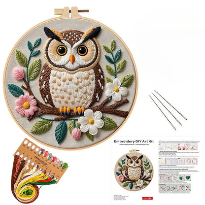 CraftHoop Cozy Owl Embroidery Kit