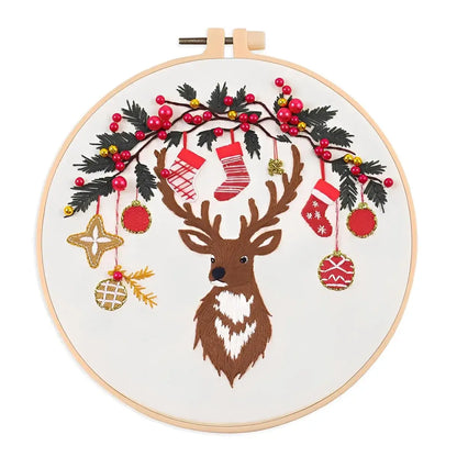 CraftHoop Magical Christmas Deer Embroidery Kit