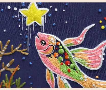 CraftHoop Starry Goldfish Embroidery Kit
