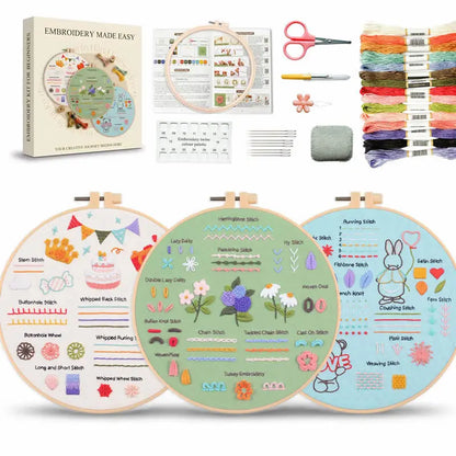 CraftHoop Stitch & Learn Beginner Embroidery Kit – Summer Edition
