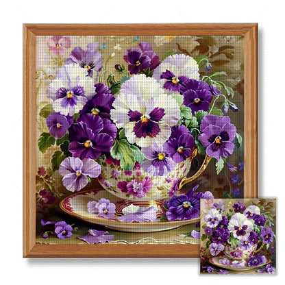 CraftHoop Vintage Floral Vase Cross Stitch Kit