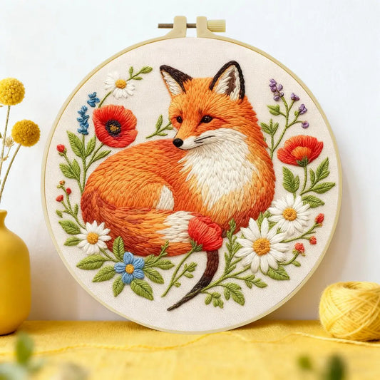CraftHoop Fox Seasons Embroidery Kit
