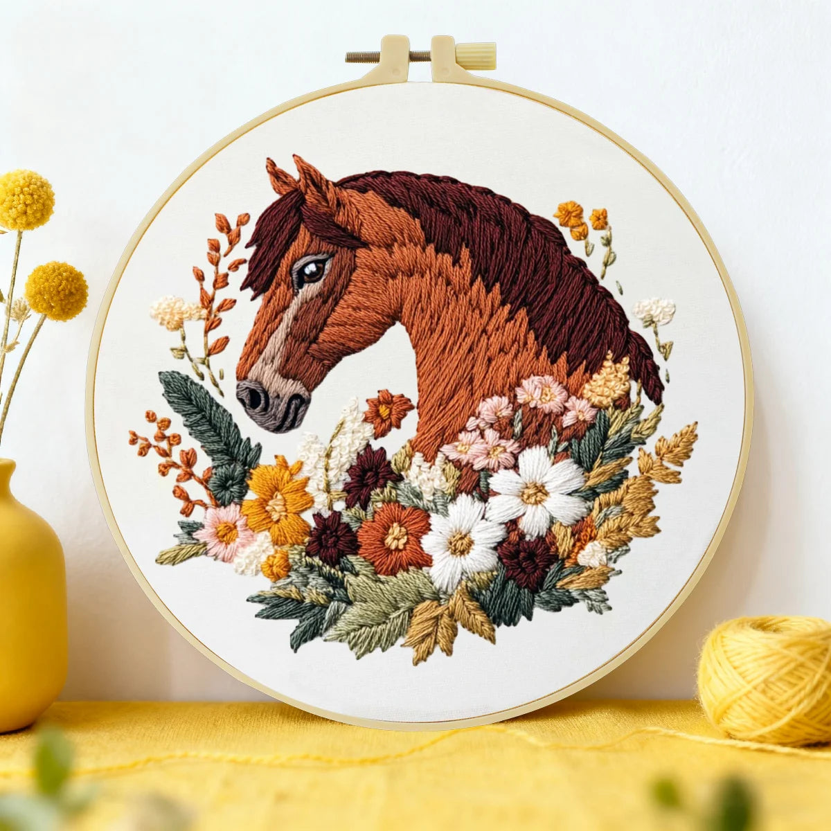 CraftHoop Horse Blossom Embroidery Kit