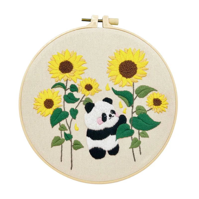 CraftHoop Sweet Panda Embroidery Kit