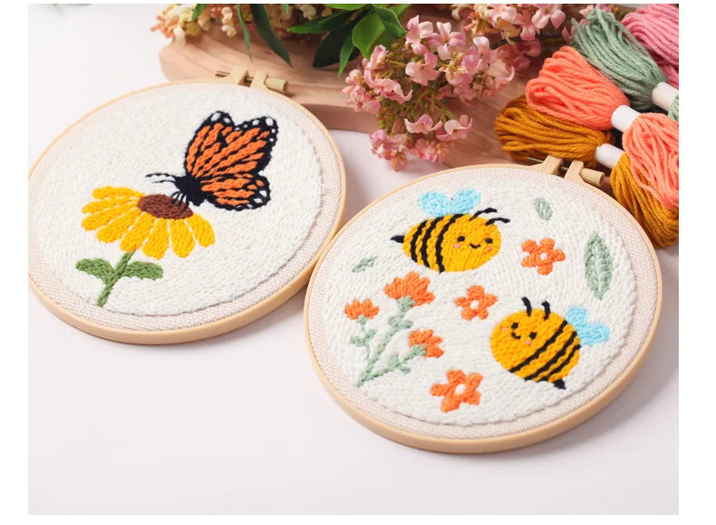 CraftHoop Bee & Butterfly Punch Needle Kit