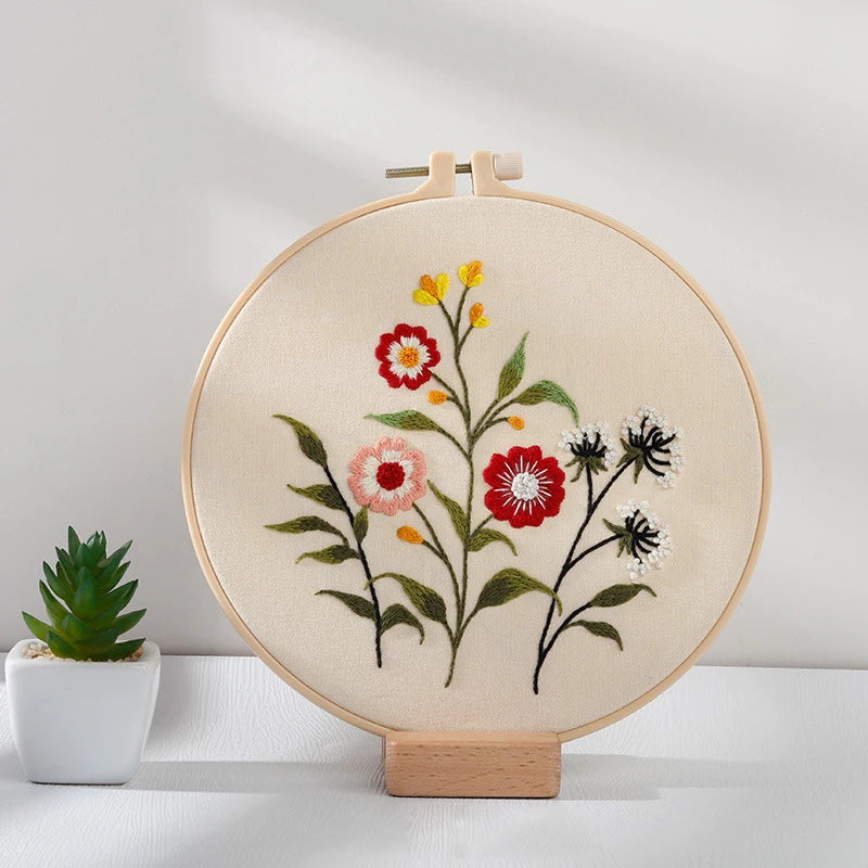 CraftHoop Wildflower Elegance Embroidery Kit