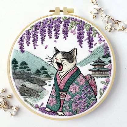 CraftHoop Japanese Cats Embroidery Kits