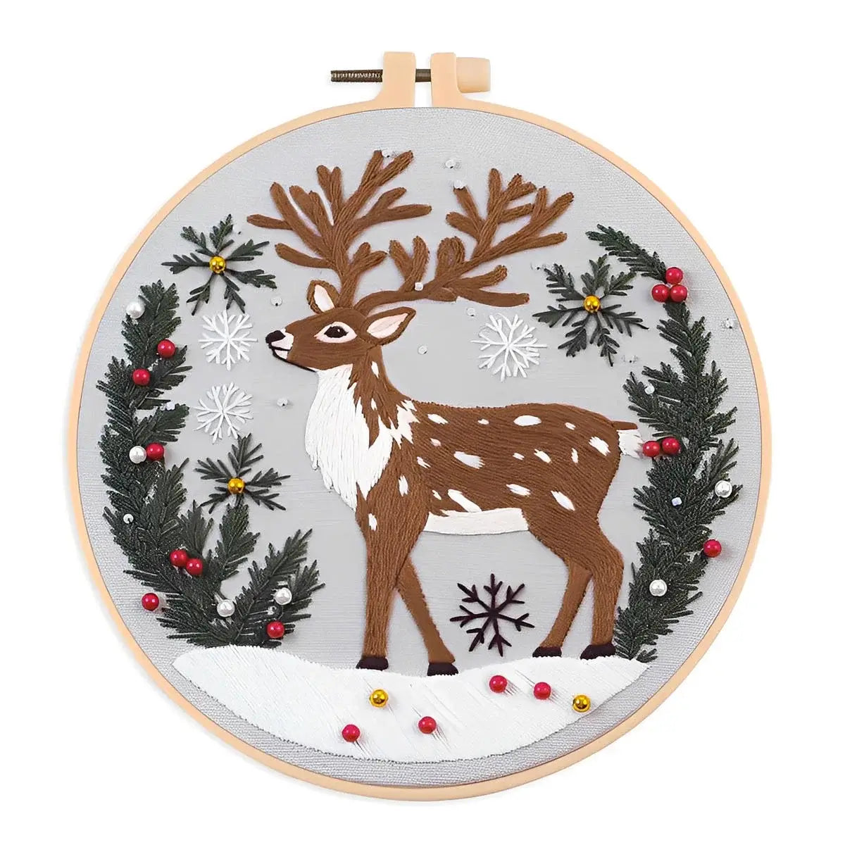 CraftHoop Magical Christmas Deer Embroidery Kit