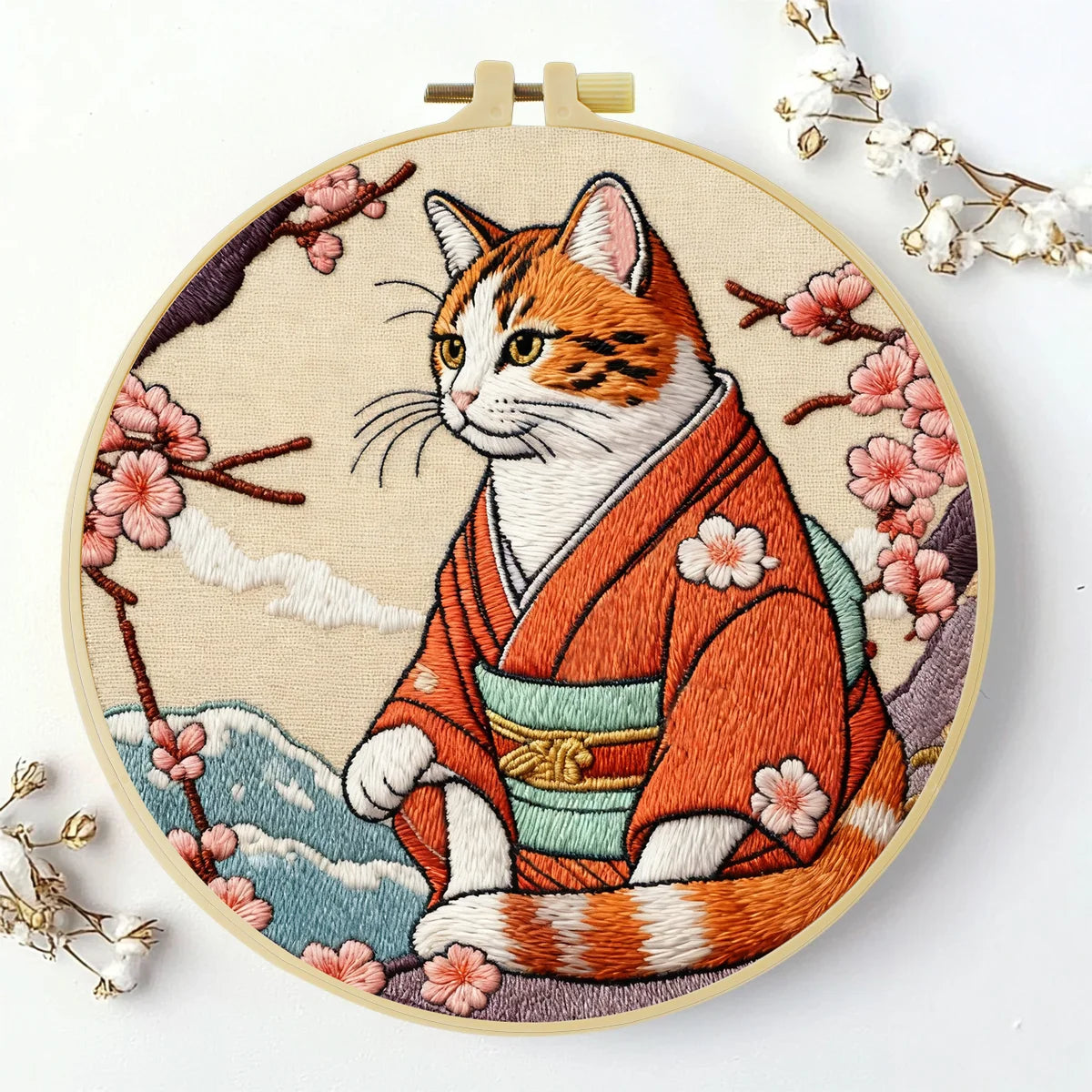 CraftHoop Japanese Cats Embroidery Kits