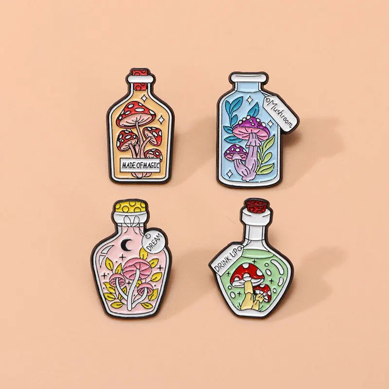 CraftHoop Magic Mushroom Bottle Pins