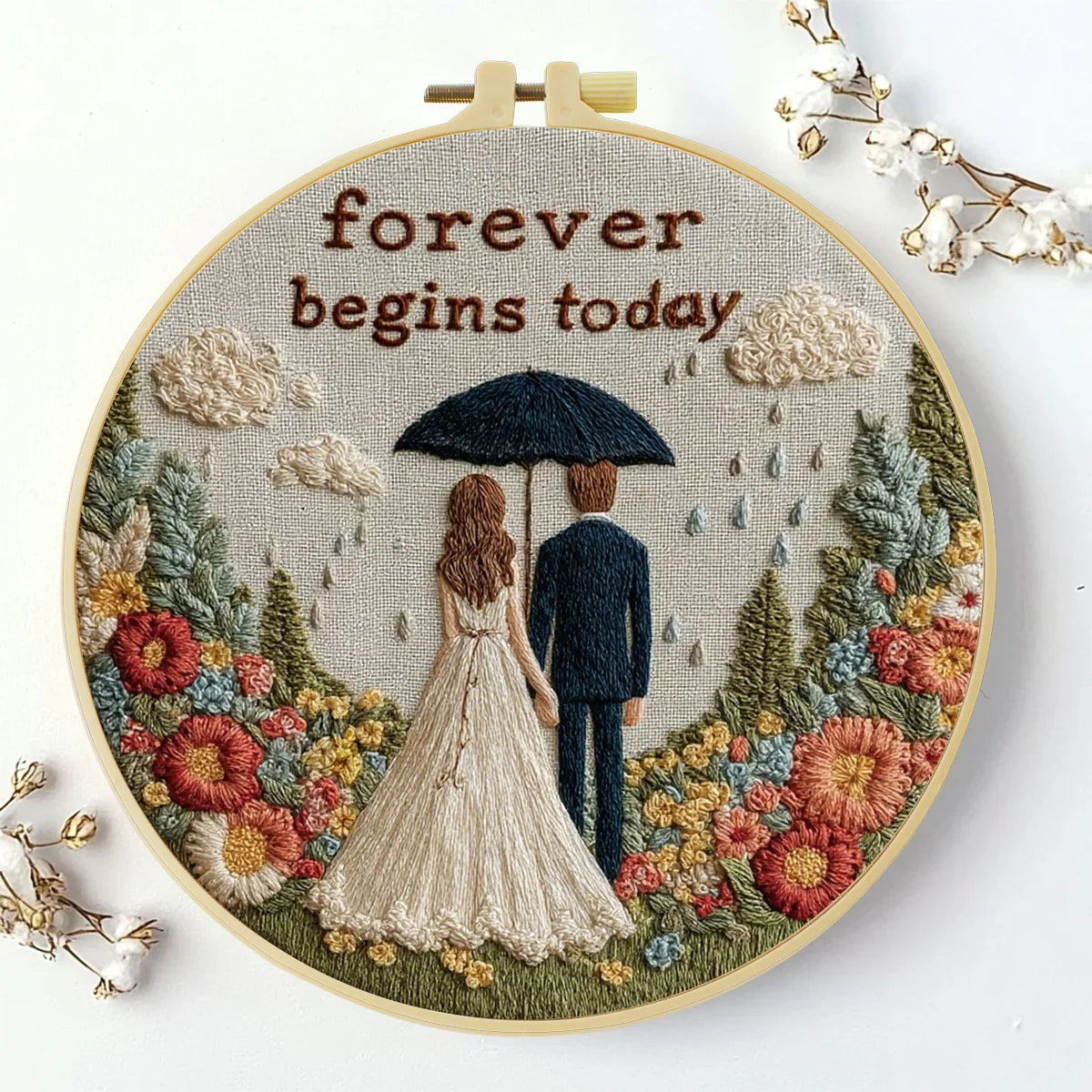 CraftHoop Wedding Love Story Embroidery Kit