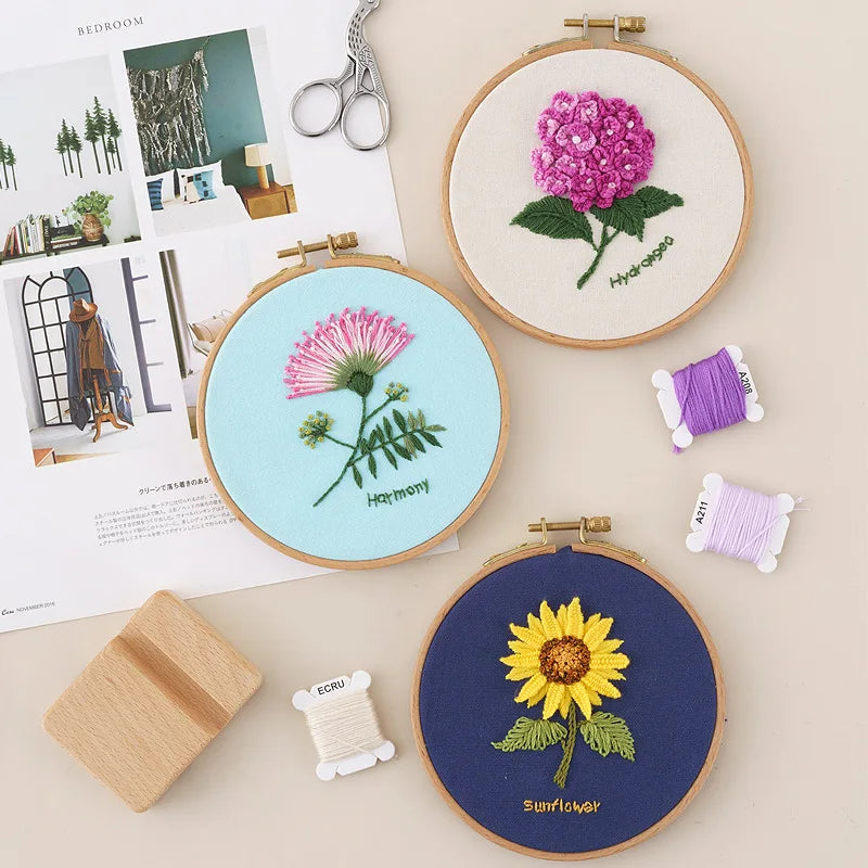 CraftHoop set of flower embroidery designs - Beautiful DIY projects for home decor