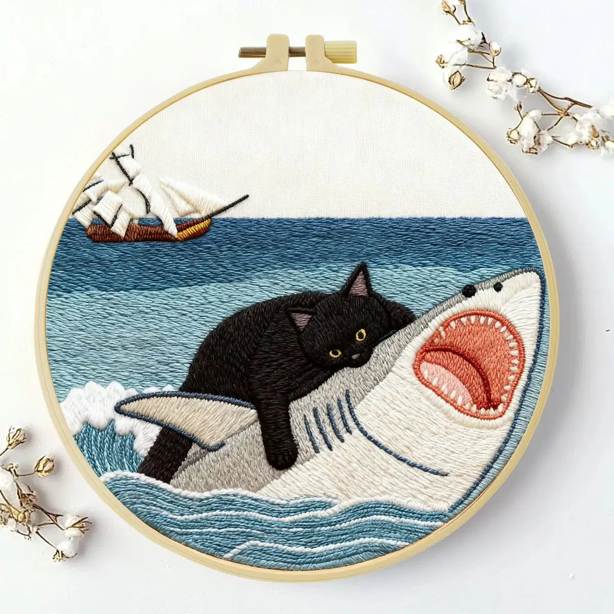 CraftHoop Playful Cats Embroidery Kit