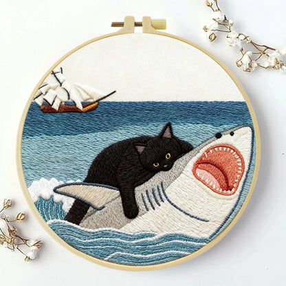 CraftHoop Playful Cats Embroidery Kit