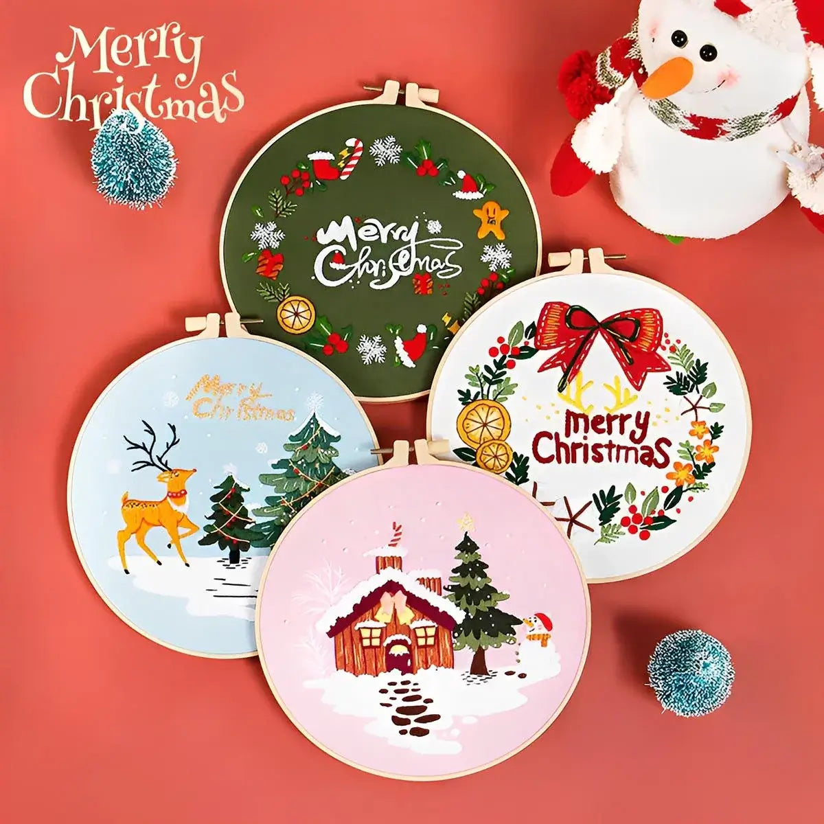 CraftHoop Peaceful Christmas Embroidery Kit