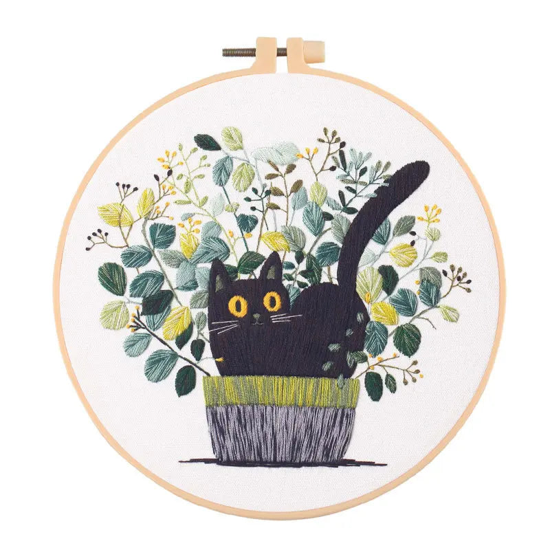 CraftHoop Blooming Cats Embroidery Kit