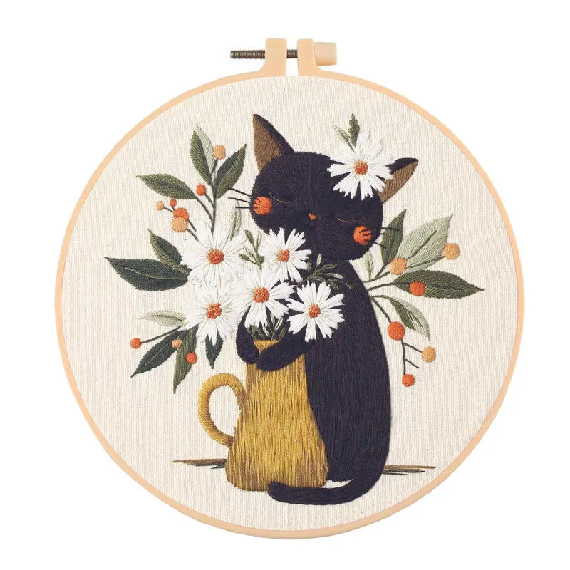 CraftHoop Blooming Cats Embroidery Kit