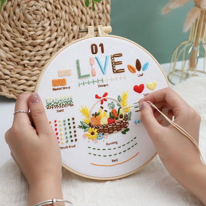 CraftHoop Live Love Laugh Embroidery Learning Kit - Clearance Find