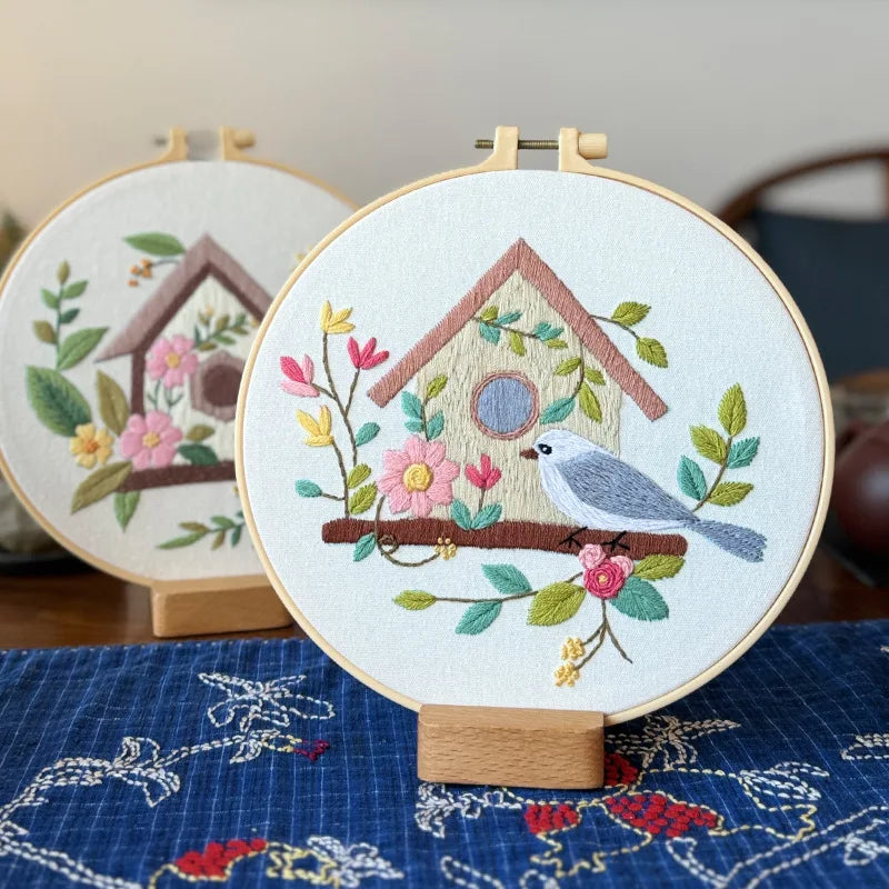 CraftHoop Birdhouse Garden Embroidery Kit