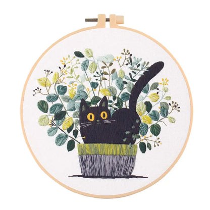 CraftHoop Blooming Cats Embroidery Kit
