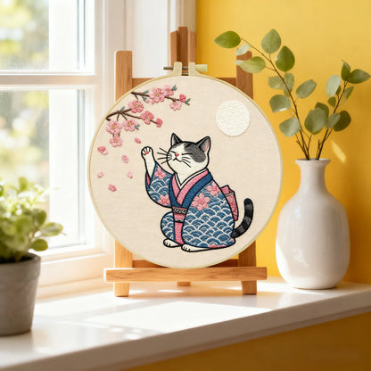 CraftHoop Japanese Cats Embroidery Kits