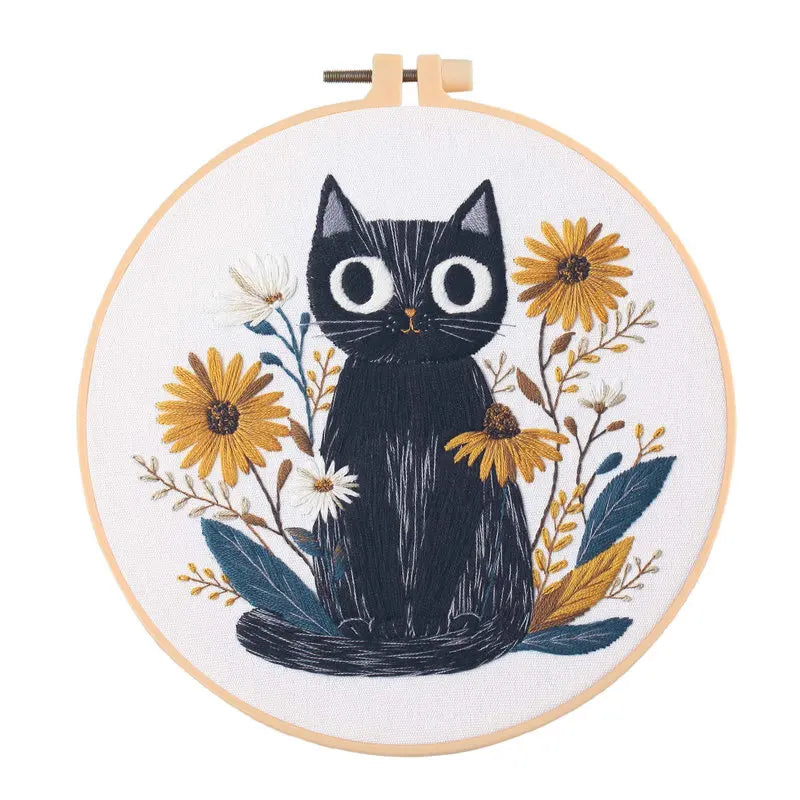 CraftHoop Blooming Cats Embroidery Kit