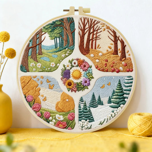 CraftHoop Four Seasons Embroidery Kit