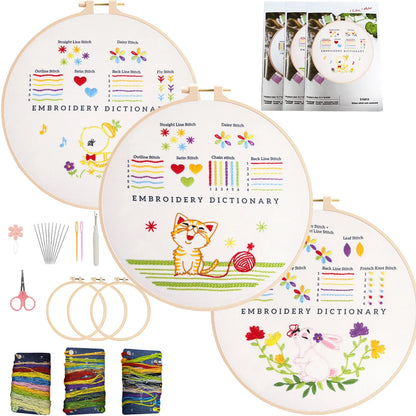 CraftHoop 3-Piece Embroidery Dictionary for Kids & Beginners