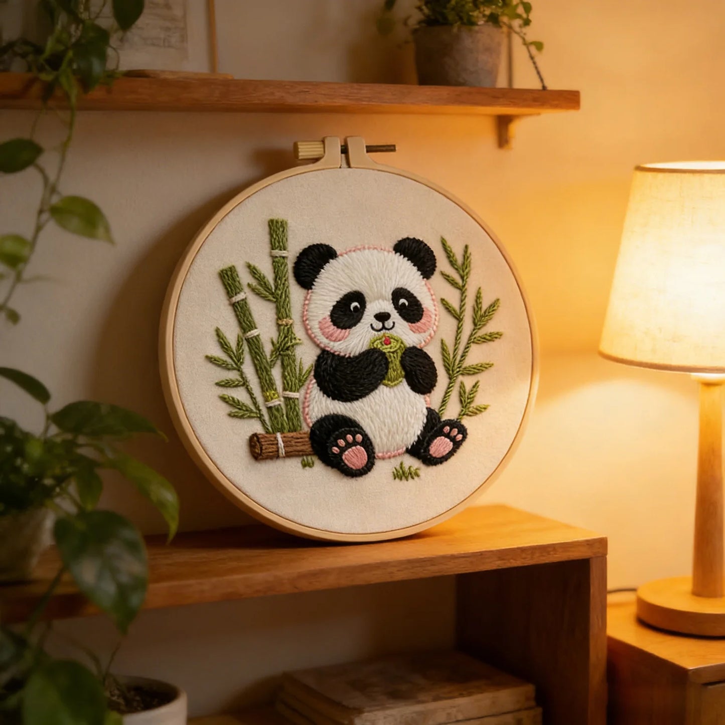 CraftHoop Cute Panda Embroidery Kit