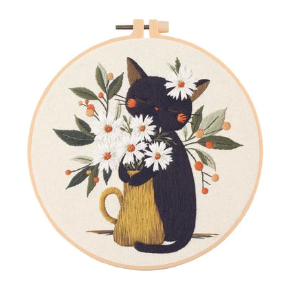 CraftHoop Blooming Cats Embroidery Kit