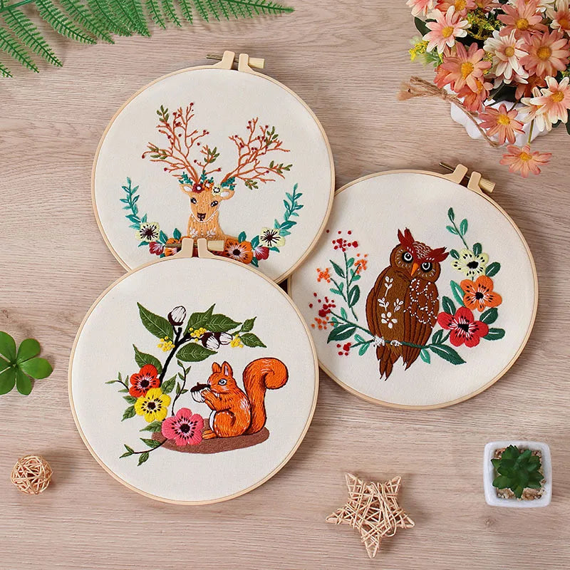 CraftHoop Animal Adventures Embroidery Kit