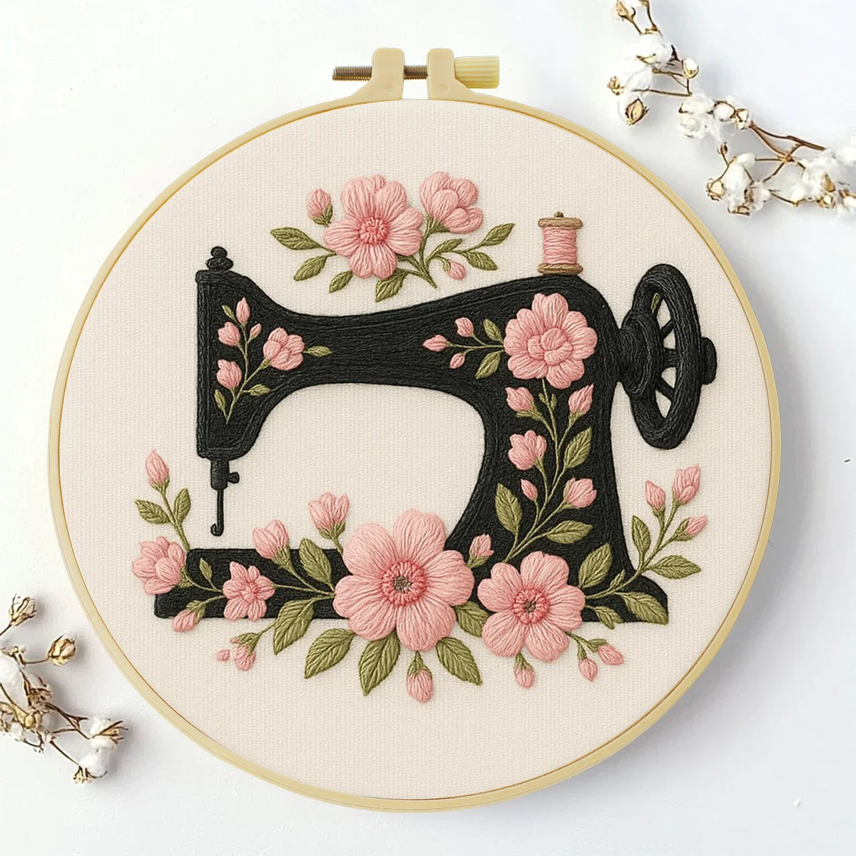 CraftHoop Vintage Sewing Machine Embroidery Kit