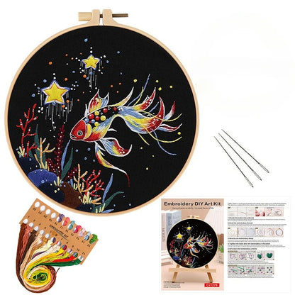 CraftHoop Starry Goldfish Embroidery Kit