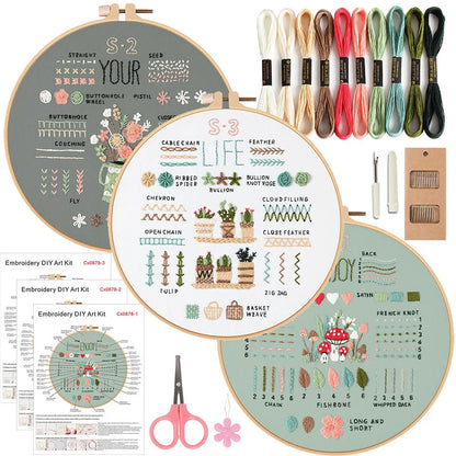 CraftHoop Beginner Embroidery Learning Sets-5 Options