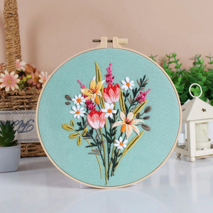 CraftHoop Spring Bloom 3-Piece Embroidery Kit Set