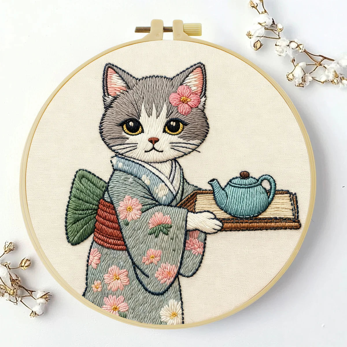 CraftHoop Japanese Cats Embroidery Kits