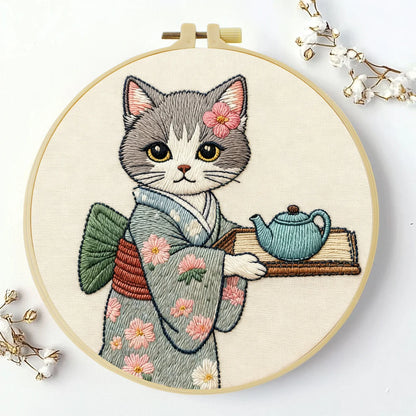 CraftHoop Japanese Cats Embroidery Kits