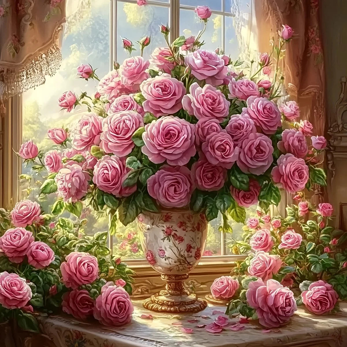 CraftHoop Vintage Floral Vase Cross Stitch Kit