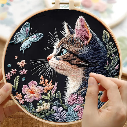 CraftHoop Cat Charm Embroidery Kit
