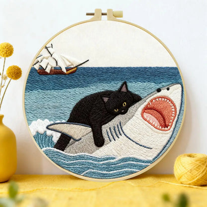 CraftHoop Playful Cats Embroidery Kit