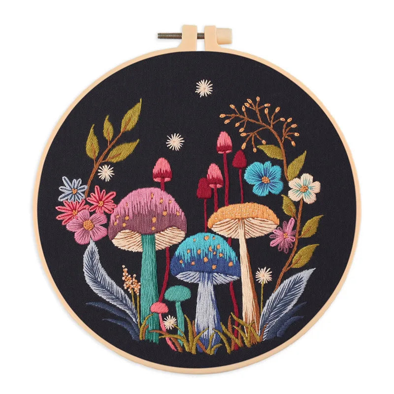 CraftHoop 3-Set Fairyland Mushroom Embroidery Kit