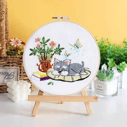CraftHoop Floral Dogs Embroidery Kit