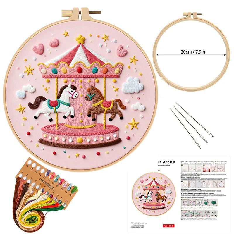CraftHoop Magical Carousel Embroidery Kit