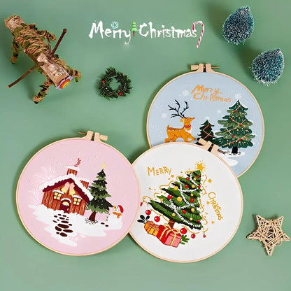 CraftHoop Peaceful Christmas Embroidery Kit