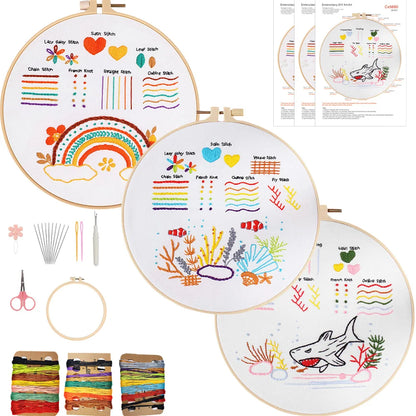 CraftHoop 3-Piece Creative Stitching Kit for Kids & Adults