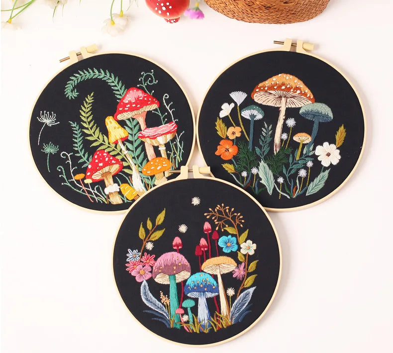 CraftHoop Mushroom Meadow Embroidery Kit